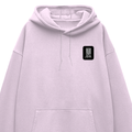 Oversized Hoodie | Unisex Relaxed Fit | 400 GSM Cotton Blend | DTG Printed | Drop Shoulder, Pre-Shrunk | Adults | Typographic | Determination - left pocket - Light Baby Pink - mockup 3