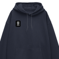 Oversized Hoodie | Unisex Relaxed Fit | 400 GSM Cotton Blend | DTG Printed | Drop Shoulder, Pre-Shrunk | Adults | Typographic | Determination - right pocket - Navy Blue - mockup 4