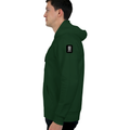 Oversized Hoodie | Unisex Relaxed Fit | 400 GSM Cotton Blend | DTG Printed | Drop Shoulder, Pre-Shrunk | Adults | Typographic | Determination - left sleeve - Bottle Green - mockup 5