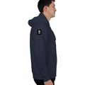 Oversized Hoodie | Unisex Relaxed Fit | 400 GSM Cotton Blend | DTG Printed | Drop Shoulder, Pre-Shrunk | Adults | Typographic | Determination - right sleeve - Navy Blue - mockup 6