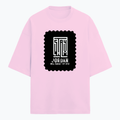 Terry Oversized Tee | Oversized Fit | 260 GSM Terry Cotton Blend | DTF Print Ready | Breathable, Durable, Soft | Unisex Adult | Typographic - front - Light Baby Pink - mockup 1