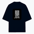 Terry Oversized Tee | Oversized Fit | 260 GSM Terry Cotton Blend | DTF Print Ready | Breathable, Durable, Soft | Unisex Adult | Typographic - front - Navy Blue - mockup 1