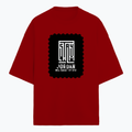 Terry Oversized Tee | Oversized Fit | 260 GSM Terry Cotton Blend | DTF Print Ready | Breathable, Durable, Soft | Unisex Adult | Typographic - front - Red - mockup 1