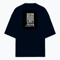 Terry Oversized Tee | Oversized Fit | 260 GSM Terry Cotton Blend | DTF Print Ready | Breathable, Durable, Soft | Unisex Adult | Typographic - back - Navy Blue - mockup 2