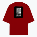 Terry Oversized Tee | Oversized Fit | 260 GSM Terry Cotton Blend | DTF Print Ready | Breathable, Durable, Soft | Unisex Adult | Typographic - back - Red - mockup 2