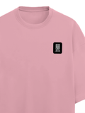 Terry Oversized Tee | Oversized Fit | 260 GSM Terry Cotton Blend | DTF Print Ready | Breathable, Durable, Soft | Unisex Adult | Typographic - right pocket - Flamingo - mockup 4