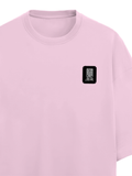 Terry Oversized Tee | Oversized Fit | 260 GSM Terry Cotton Blend | DTF Print Ready | Breathable, Durable, Soft | Unisex Adult | Typographic - right pocket - Light Baby Pink - mockup 4