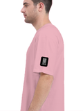Terry Oversized Tee | Oversized Fit | 260 GSM Terry Cotton Blend | DTF Print Ready | Breathable, Durable, Soft | Unisex Adult | Typographic - left sleeve - Flamingo - mockup 5