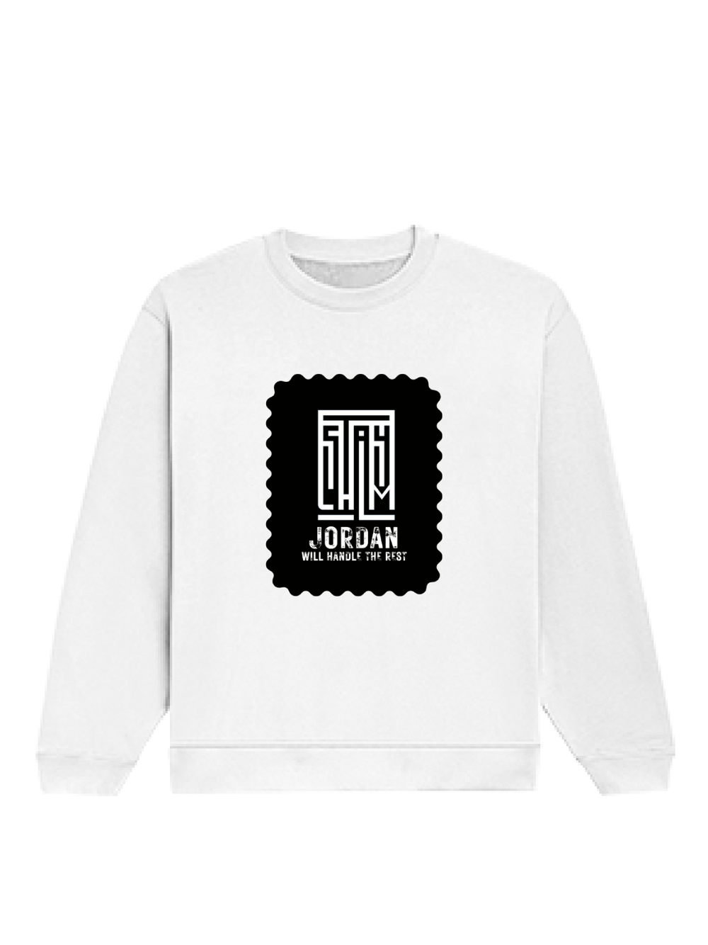 Oversized Sweatshirt | Roomy Relaxed Fit | 400 GSM Cotton Blend | Pre-Shrunk Drop Shoulder | Unisex Adult | Typographic | Determination - DTF Print - front - White - mockup 1
