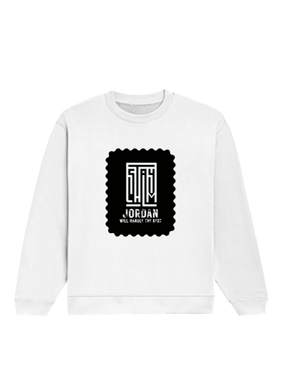 Oversized Sweatshirt | Roomy Relaxed Fit | 400 GSM Cotton Blend | Pre-Shrunk Drop Shoulder | Unisex Adult | Typographic | Determination - DTF Print - front - White - mockup 1