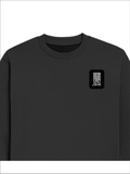 Oversized Sweatshirt | Roomy Relaxed Fit | 400 GSM Cotton Blend | Pre-Shrunk Drop Shoulder | Unisex Adult | Typographic | Determination - DTF Print - left pocket - Black - mockup 3