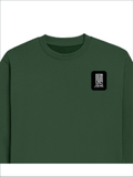 Oversized Sweatshirt | Roomy Relaxed Fit | 400 GSM Cotton Blend | Pre-Shrunk Drop Shoulder | Unisex Adult | Typographic | Determination - DTF Print - left pocket - Bottle Green - mockup 3