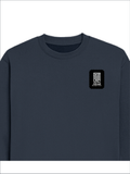 Oversized Sweatshirt | Roomy Relaxed Fit | 400 GSM Cotton Blend | Pre-Shrunk Drop Shoulder | Unisex Adult | Typographic | Determination - DTF Print - left pocket - Navy Blue - mockup 3