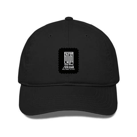 Classic Baseball Cap | Universal Fit | 280 GSM Drill Cotton | DTG Print | Sun Protection | Unisex Adults | Typographic | Determination | Everyday - front - Black - mockup 1