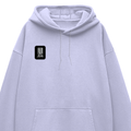 Oversized Hoodie | Relaxed Fit, Drop-Shoulder | 400 GSM Fabric | Warm, Durable | Unisex | Typographic | Determination | Everyday | Confident - right pocket - Lavender - mockup 4