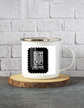 White Enamel Mugs | 11 Oz | Enamel Coated Stainless Steel | Dishwasher Safe, Shatterproof | Unisex | Typographic | Determination | Everyday - front - mockup 1