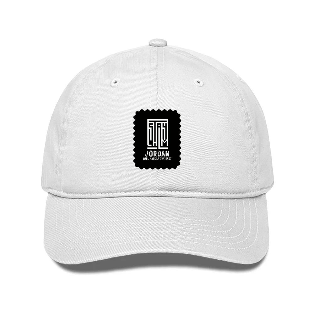Classic Baseball Cap | Universal Fit | Drill Cotton | Sun Protection, Breathable | Unisex | Typographic | Determination | Everyday | Confident - front - White - mockup 1