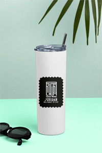 Tumbler Bottle | 20oz Capacity | Stainless Steel Insulated | Splash-Proof Lid & Metal Straw | Unisex | Typographic | Determination | Everyday
