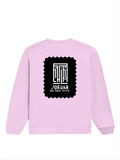 Oversized Sweatshirt | Roomy Relaxed Fit | 400 GSM Cotton Blend | Embroidery | Pre-Shrunk Drop Shoulder | Unisex Adult | Typographic | Determination - back - Light Baby Pink - mockup 2
