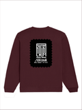 Oversized Sweatshirt | Roomy Relaxed Fit | 400 GSM Cotton Blend | Embroidery | Pre-Shrunk Drop Shoulder | Unisex Adult | Typographic | Determination - back - Maroon - mockup 2