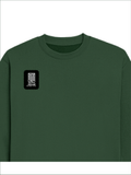 Oversized Sweatshirt | Roomy Relaxed Fit | 400 GSM Cotton Blend | Embroidery | Pre-Shrunk Drop Shoulder | Unisex Adult | Typographic | Determination - right pocket - Bottle Green - mockup 4