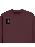 Oversized Sweatshirt | Roomy Relaxed Fit | 400 GSM Cotton Blend | Embroidery | Pre-Shrunk Drop Shoulder | Unisex Adult | Typographic | Determination - right pocket - Maroon - mockup 4