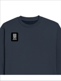 Oversized Sweatshirt | Roomy Relaxed Fit | 400 GSM Cotton Blend | Embroidery | Pre-Shrunk Drop Shoulder | Unisex Adult | Typographic | Determination - right pocket - Navy Blue - mockup 4