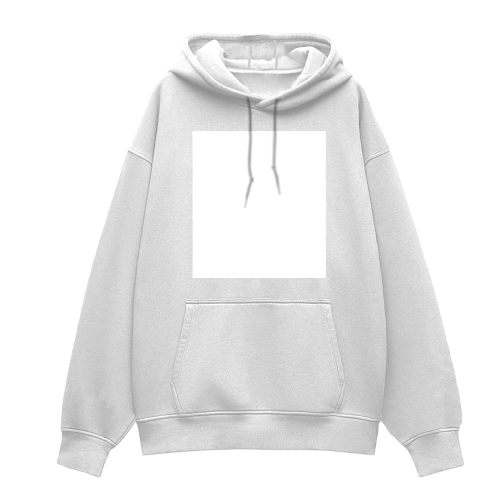 Oversized Hoodie | Relaxed Fit Drop Shoulder Unisex | 400 GSM Cotton Blend Embroidery | Pre-Shrunk Bio Washed | Adult | Typographic | Determination - front - White - mockup 1