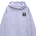 Oversized Hoodie | Relaxed Fit Drop Shoulder Unisex | 400 GSM Cotton Blend Embroidery | Pre-Shrunk Bio Washed | Adult | Typographic | Determination - left pocket - Lavender - mockup 3