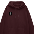 Oversized Hoodie | Relaxed Fit Drop Shoulder Unisex | 400 GSM Cotton Blend Embroidery | Pre-Shrunk Bio Washed | Adult | Typographic | Determination - right pocket - Maroon - mockup 4