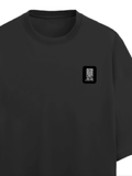 Terry Oversized Tee | Unisex Adult | 260 GSM Terry Cotton Blend | Embroidered | Ultra-Soft & Breathable | Typographic | Determination | Everyday - right pocket - Black - mockup 4