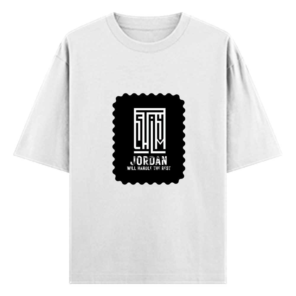 Oversized Standard T-Shirt | Unisex Relaxed Fit | 100% Super Combed Cotton DTG | Soft, Breathable & Durable | Adult | Typographic | Determination - front - White - mockup 1