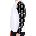 AOP Sweatshirt | Kids' Regular Fit | Polyester Fleece | Soft, Durable, Water Resistant | Unisex | Typographic | Determination | Everyday | Confident - left sleeve - White - mockup 3