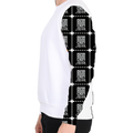 AOP Sweatshirt | Kids' Regular Fit | Polyester Fleece | Soft, Durable, Water Resistant | Unisex | Typographic | Determination | Everyday | Confident - right sleeve - White - mockup 4