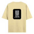 Oversized Standard T-Shirt | Unisex Oversized Fit | 180 GSM 100% Super Combed Cotton | DTF Print | Soft & Durable | Typographic | Determination - back - Beige - mockup 2