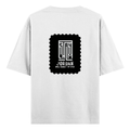 Oversized Standard T-Shirt | Unisex Oversized Fit | 180 GSM 100% Super Combed Cotton | DTF Print | Soft & Durable | Typographic | Determination - back - White - mockup 2