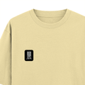 Oversized Standard T-Shirt | Unisex Oversized Fit | 180 GSM 100% Super Combed Cotton | DTF Print | Soft & Durable | Typographic | Determination - left pocket - Beige - mockup 3