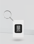 Keychain | Rectangle, Square, Slim Options | Acrylic UV Printed | Fade-Proof, Glossy Finish | Unisex | Typographic | Determination | Everyday - front_Rectangle - Rectangle - White - mockup 3