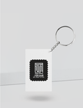 Keychain | Rectangle, Square, Slim Options | Acrylic UV Printed | Fade-Proof, Glossy Finish | Unisex | Typographic | Determination | Everyday - back_Rectangle - White - mockup 4