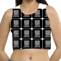 Sports Bra | Women's XS-3XL | Poly-Spandex Blend | All-Over Print | Supportive, Removable Pads | Typographic | Determination | Everyday | Confident - front - White - mockup 1