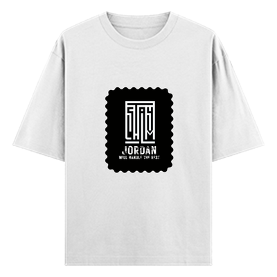 Oversized Standard T-Shirt | Oversized Fit Unisex | 100% Super Combed Cotton Embroidery | Soft, Breathable, Durable | Unisex Adult | Typographic - front - White - mockup 1