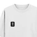 Oversized Standard T-Shirt | Oversized Fit Unisex | 100% Super Combed Cotton Embroidery | Soft, Breathable, Durable | Unisex Adult | Typographic - left pocket - White - mockup 3