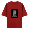 Oversized Classic T-Shirt | Unisex Oversized Fit | 100% Super-Combed Cotton | Pre-Shrunk & Ribbed Neck | Adults | Typographic | Determination - front - Red - mockup 1