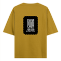 Oversized Classic T-Shirt | Unisex Oversized Fit | 100% Super-Combed Cotton | Pre-Shrunk & Ribbed Neck | Adults | Typographic | Determination - back - Mustard Yellow - mockup 2