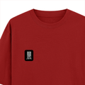 Oversized Classic T-Shirt | Unisex Oversized Fit | 100% Super-Combed Cotton | Pre-Shrunk & Ribbed Neck | Adults | Typographic | Determination - left pocket - Red - mockup 3