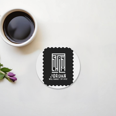 Acrylic Coaster | Standard | Durable Acrylic | UV Printed | Glossy Finish | Fade-Proof | Unisex | Typographic | Determination | Everyday | Confident - front - Circle - White - mockup 1