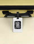 Luggage Tag | Travel Accessory | Acrylic UV Printed Double-Sided | Secure Strap, Glossy, Durable | Unisex | Typographic | Determination | Everyday - back - White - mockup 2