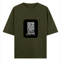 Oversized Classic T-Shirt | Unisex Fit | 100% Super-Combed Cotton | Pre-Shrunk, Double-Stitched | Adults | Typographic | Determination | Everyday - front - Olive Green - mockup 1