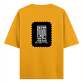 Oversized Classic T-Shirt | Unisex Fit | 100% Super-Combed Cotton | Pre-Shrunk, Double-Stitched | Adults | Typographic | Determination | Everyday - back - Golden Yellow - mockup 2