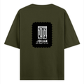 Oversized Classic T-Shirt | Unisex Fit | 100% Super-Combed Cotton | Pre-Shrunk, Double-Stitched | Adults | Typographic | Determination | Everyday - back - Olive Green - mockup 2